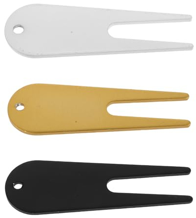 SOPOTUTU Set 3 Strumenti Portatili per Riparazione Zolle Golf in Metallo Resistente Forchetta Marcatore Sfera Ergonomica, Attrezzo Magnetico per Cura Green e Posizionamento Pallina
