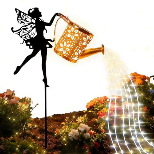 Cadena de luces LED para regadera, 82 cm, luz solar para regadera, exterior impermeable, decorativo para hervidor de agua, para el del patio del jardín