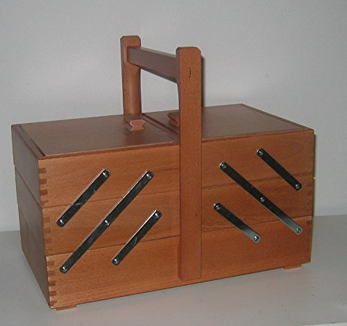 Cestino cucito in legno color noce 72-3 - Porta Lavoro di cucito a 3 piani art 72-3