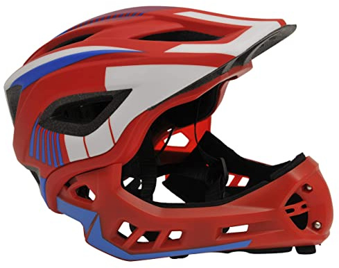 KIDDIMOTO Kinder Full Face Fahrradhelm - Abnehmbarer Kinnschutz Leichtgewicht für Kinder Sicherheit von Jungen und Mädchen im Alter von 2 bis 10 Jahren - Kleinkind Helme für MTB Fahrräder, Radfahren