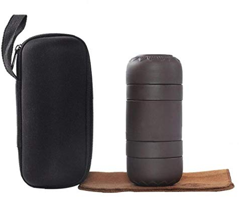 Hotaden 1set Portable Sac Voyage Services à thé thé Argile Pourpre à thé Pratique Tasses Pot café Set Cadeaux thé Chinois