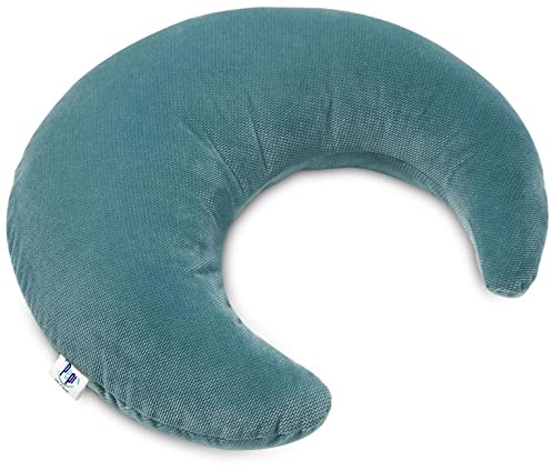 Pepi - Kuschelkissen Kinder - Handgenäht Kissen Kinderzimmer - Kinder Kissen Mond - Baby Kissen Deko - Mondikssen Smaragd