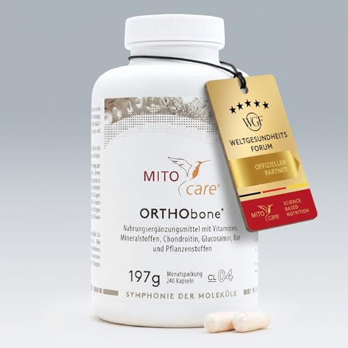 MITOcare ORTHObone - Vitamin Komplex mit Magnesium für Knochen und Zähne - Gelenkkapseln mit Magnesium, Calcium, Zink, Mangan und Vitaminen - Vorratspack mit 240 Kapseln, ausreichend für einen Monat