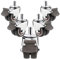 LIGUOYI 50mm Ruedas Pivotantes, M11×22mm Ruedas para Silla Oficina, Rueda Doble pivotante Pesado Carga 200Kg Ruedas de Goma TPE, Flexible silenciosas sin Desgaste en el Suelo, 5 Piezas, para Muebles