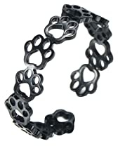 Amaxer Schöne Tierpfote Ringe Bär Hund Katze Fußabdruck Edelstahl Offener Finger Ring Strand Schmuck Geschenke für Frauen Mädchen Freunde