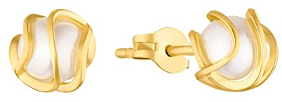 Amor Ohrstecker Damen Ohrschmuck, mit Wachsperle, 0,5 cm, Gold, Kommt in Schmuck Geschenk Box, 2013637
