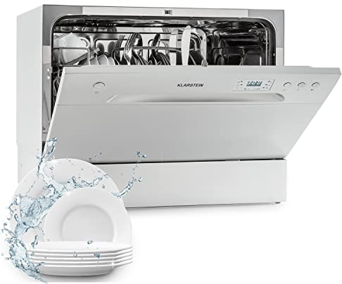 Klarstein Lavastoviglie 6 Coperti, Libera Installazione Silenziosa con 6 Programmi di Lavaggio, da Tavolo Compatta e Facile da Installare