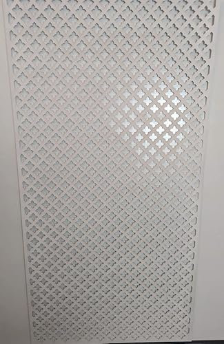 LaserKris Heizkörperschrank Wand Dekoratives Kreuzgitter Sichtschutzgitter - Perforierte MDF-Platte 1200 x 620 mm 6 mm dick MDF KZ26… (1200 x 300 mm, grundiert weiß)