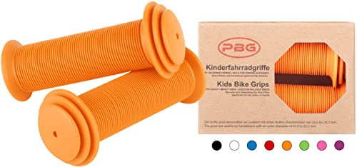 PBG Kinderfahrradgriffe Fahrradgriffe Kinder für Mädchen Jungen schadstofffrei | Phthalate frei (Orange)