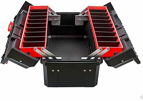 Kunststoff-Werkzeugkasten Hardware-Aufbewahrungskoffer Heim-Multifunktions-Auto-Reparatur-Kasten Werkzeugbehälter-Kasten Große Elektriker-Werkzeugkiste (Color : Red) (Red)