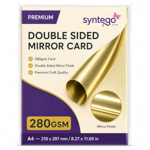A4 Premium Spiegelkarton, doppelseitig, 280 g/m², 103 lbs Umschlag, leuchtendes Gold