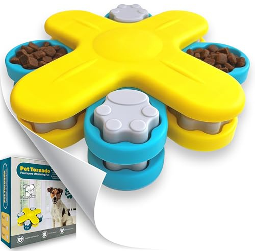 PeppyPawz Interactive Dog Food Puzzle Feeder Toy for Smart Dogs and Cats, Mental Stimulation Slow Feeding Treat Game for Boredom & Enrichment, Puppy, Small & Medium Pet Brain Stimulating Birthday Gift