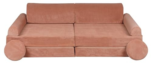 MEOWBABY® Sofá Infantil Sillón Terciopelo para Niños, Slim Pana, Ladrillo