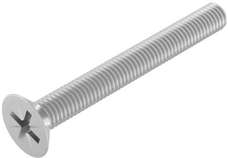 SECCARO Senkschraube M4 x 35 mm, Edelstahl V2A VA A2, DIN 965, Kreuzschlitz/PZ, Vollgewinde, 20 Stück