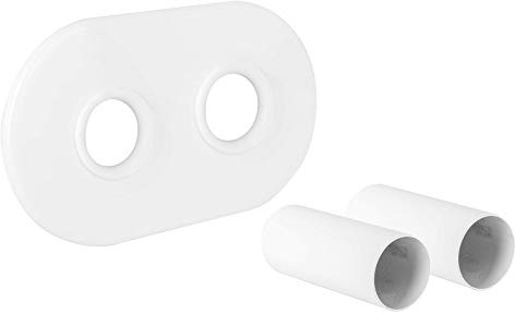 Juego de embellecedores con roseta doble y casquillos en blanco