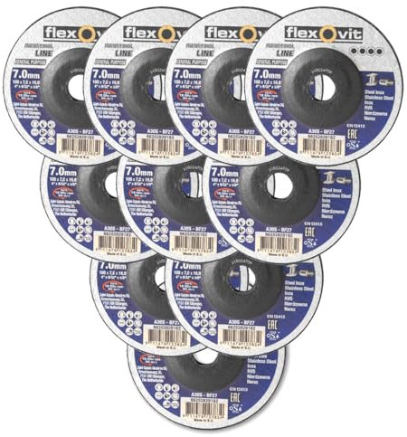 Schruppscheibe und Schleifscheibe 100 x 7 mm für Metall und Edelstahl im praktischen 10er Set zum Schleifen Schruppen Entgraten