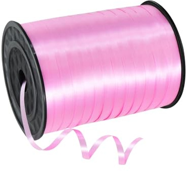 Geschenkband Fleisch Rosa 5mm Breit,450M Kräuselband Geschenkbänder,Ringelband, Ballonschnur für DIY,Dekoband für Hochzeit Weihnachten Neujahr Ballonband Dunkelrosa Einfarbige Farbe