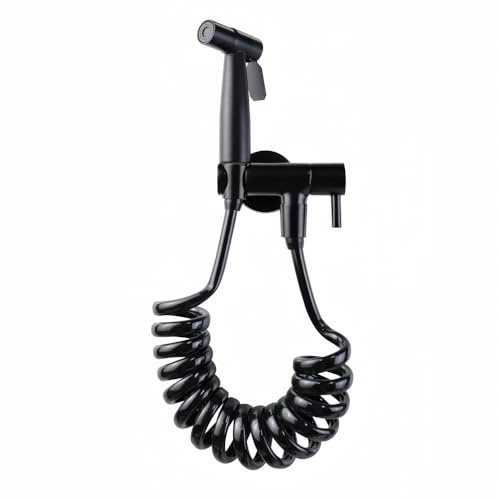 Pulvérisateur De Bidet Buse De Pistolet De Pulvérisation De Toilettes En Alliage De Zinc Rehausseur De Chasse D'Eau Bidet Noir