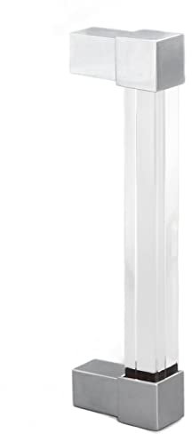 Akozon Schubladengriffe aus Acrylkristall – Transparente Schrankgriffe mit Goldfarbenem Metall – Einzelloch-96/128-mm-Optionen in Silber, Gold, Schwarz – Stilvolle Möbelbeschläge