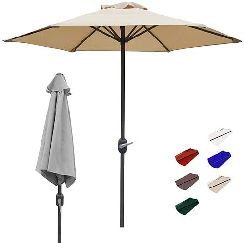 CCKUYT Ombrellone da Giardino, ombrellone da Giardino da 200 cm, ombrellone da Spiaggia con Ventilazione, Piano Superiore Resistente allo sbiadimento, Stecche in Acciaio () ombrellone