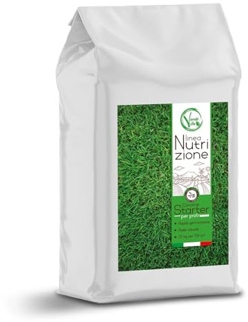 VerdeVita Concime Starter – Per Germinazione Rapida e Radici Forti – Ideale per Prato, Semi e Tappeti Erbosi – Alta Solubilità – Fertilizzante Professionale - Made in Italy (250m²)