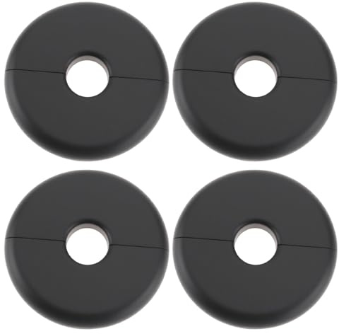ECSiNG Lot de 4 cache-tuyaux de radiateur de 16 mm, 70 mm de diamètre, pour décoration de tuyau mural de radiateur, noir