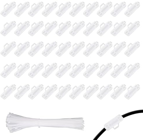 100 Stück Kabelbeschriftung, 3010 Kabel beschriftung mit 100 Stück Nylon Kabelbinder, Kabeletiketten Transparente Wasserdichtes für Organisieren Unterscheiden Markieren