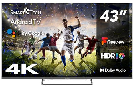 Smart Tech TV QLED 4K UHD 43' (109 cm) 43QA20VAUK Android TV- 4xHDMI - 2xUSB - Dolby Vision - Dolby Atmos