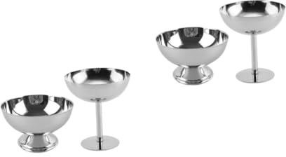 DOITOOL 4 Pièces Coupes à Dessert Acier Inoxydable Bols Métalliques Réutilisables pour Glace Cocktail et Salade Surface Lisse Facile à Nettoyer Design Élégant pour Fêtes et Usage Quotidien