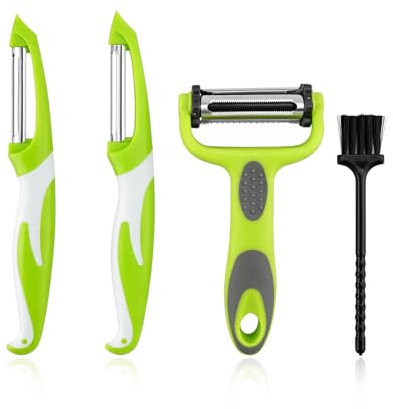 3 peladores de patatas para cocina, peladores de frutas y verduras, peladores de verduras de acero inoxidable para cocina, multifuncional, patatas, manzanas, zanahorias, frutas, pepino, pelador en