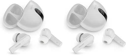 Philips TAT2520WT Cuffie Bluetooth True Wireless In-Ear con canc. del rumore - Gommini piccoli, Suono naturale, Bassi dinamici, Alloggiamento tascabile per ricarica, Chiamate chiare - Bianco