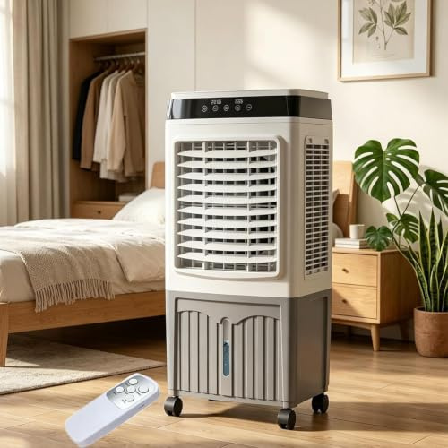 Aire acondicionado portátil, enfriador de pantano con tanque de agua de 10.5 galones, enfriador de aire evaporativo sin ventana con 3 velocidades para dormitorio y oficina, aire acondicionado portátil