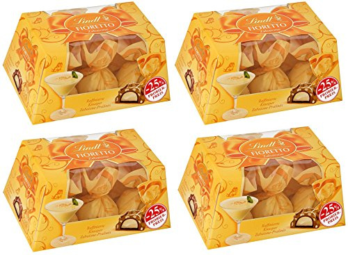Lindt Fioretto Präsent, Promotion, Pralinés mit luftig-leichter Zabaione-Trüffel-Füllung, 4er Pack (4 x 138 g)