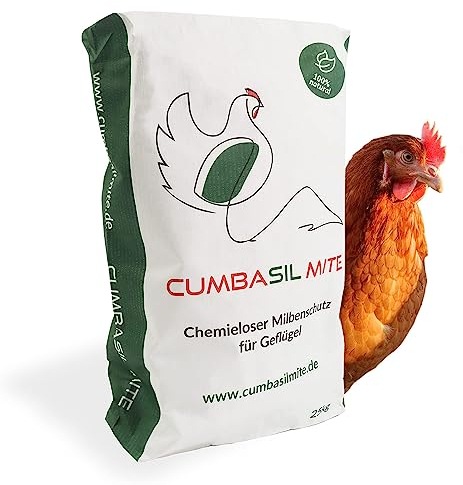 Cumbasil Mite Staubbad für Hühner 25kg, Sandbad Pulver gegen Milben, Milbenmittel Hühner, natürlicher Milbenschutz, Puder