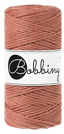 Bobbiny Macrame Cords 3 mm - 100 m - 100% Baumwolle (Terracotta)