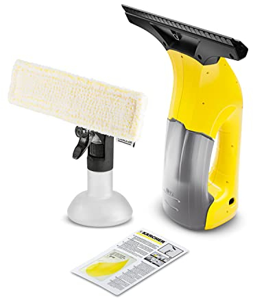 Kärcher Fenstersauger WV 1 Plus (Akkulaufzeit: 20 min, Gewicht: 0,5 kg, Flächenleistung je Akkuladung: 55 m², Sprühflasche mit Mikrofaserbezug, Fensterreiniger-Konzentrat 20 ml)