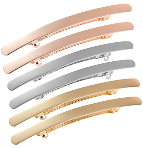 Lurrose Haarspangen Set 6 Stück Automatische Haarklammern in Gold Silber Roségold Für Frauen Und Mädchen Einfache Styling Clips Für Pferdeschwanzhalter Und Alltägliches Haarstyling