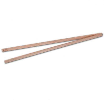 2x HOFMEISTER® Abfall Müll Zange, Riesen Grillzange, geleimt und beidseitig geklammert aus Buchenholz, unbehandelt, L800xB105xH23 mm, 29101