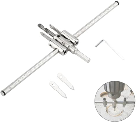 Fresa Circolare Regolabile 30 MM-300 MM Senza Cordone, Set di Punte per Tagliare Il Legno, Resistente, per Forare Legno e Metallo, da Utilizzare con Seghe e Trapani per La Lavorazione