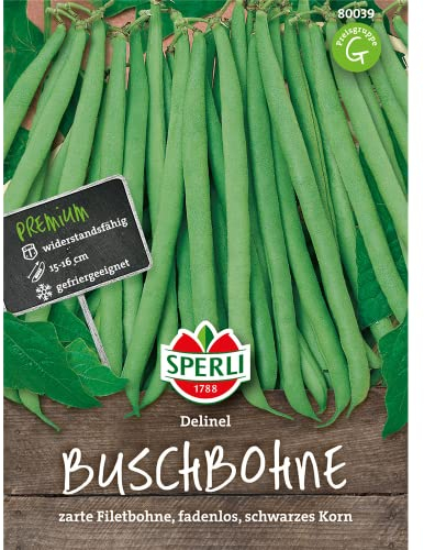 80039 Sperli Premium Buschbohnen Samen Delinel | Ertragreich | Fadenlos | Buschbohnen Samen ohne Fäden | Ackerbohnen Saatgut
