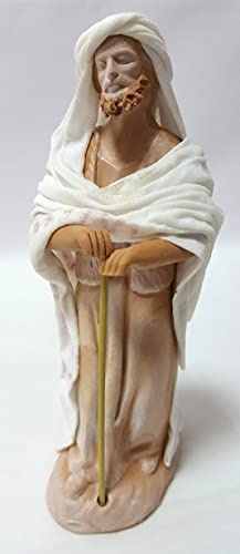 Arte Pesebre Figuras para Pintar Pastor Anciano con Vara para Pintar (14 cm)