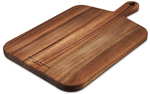 Cole & Mason Barkway Medium Chopping Board with Handle, Acacia Wood Double Sided Wooden Board/Cutting Board/Serving Board, (L) 460 mm x (W) 270 mm x (D) 20 mm, Not Dishwasher Safe