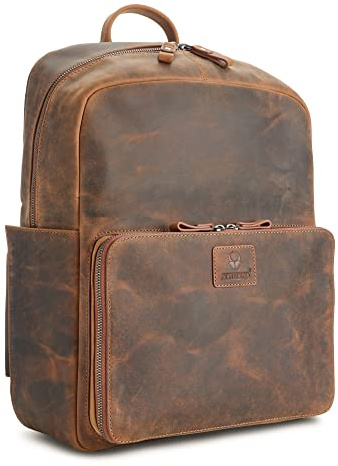 DONBOLSO Rucksack Tokio I Premium Leder Daypack für Damen und Herren mit Laptopfach I Idealer Lederrucksack für Reisen, Office, Uni I Handgefertigte Laptoptasche