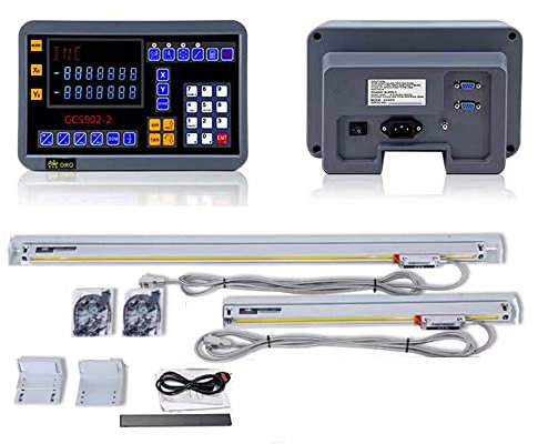 Kit display digitale a 2 assi LCD DRO 5 µm TTL indicatore di posizione per la vostra tornitura, fresatrice, levigatrice ecc. (corsa effettiva: 150 mm + 1000 mm)