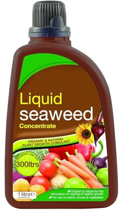 Concentrated Liquid Seaweed 1L – Organic Plant Growth Stimulant, Makes Up to 300L, Natural Fertiliser for Flowers, Vegetables, Lawns & Shrubs