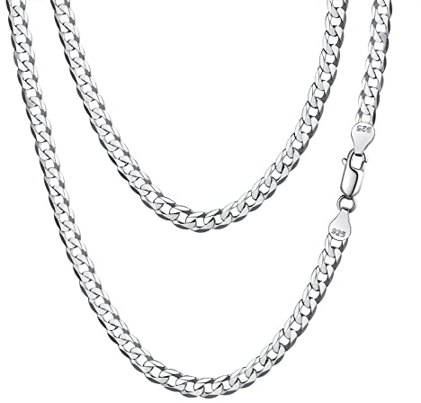 FindChic Silberkette Damen Herren 925 Ohne Anhänger 3mm/5mm Unisex Panzerkette Figaro Kette 36 46 51 56 61 66 71cm