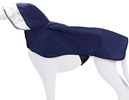 SUYGGCK Hundemantel Mode -Kapuze -Haustier Regenmantel wasserdichte Reflektierende Design Hund Regenmantel Für Kleine Und Mittlere Hunde-Blue,XXL