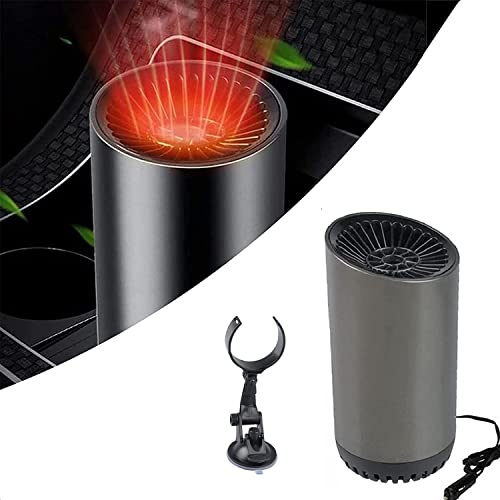 LUCKKY Fairyspark Fast Heating Cup Shape Car Warm Air Blower,Portable Fan Window Defroster Demister,2 in1 Portable Fast Car Heater Defroster,12V 150W Windshield De-Icers Defogger for Winter Car Glass