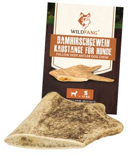 Wildfang® Chew stick from fallow deer antler dog chew snack - dropping bar from EU - dental care - dog snack - antler from fallow deer - long lasting chew toy for dogs - S