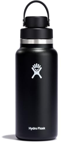 Hydro Flask Wasserflasche – Isolierter Edelstahl – Deckel mit breiter Öffnung, auslaufsicher, 900 ml, Schwarz